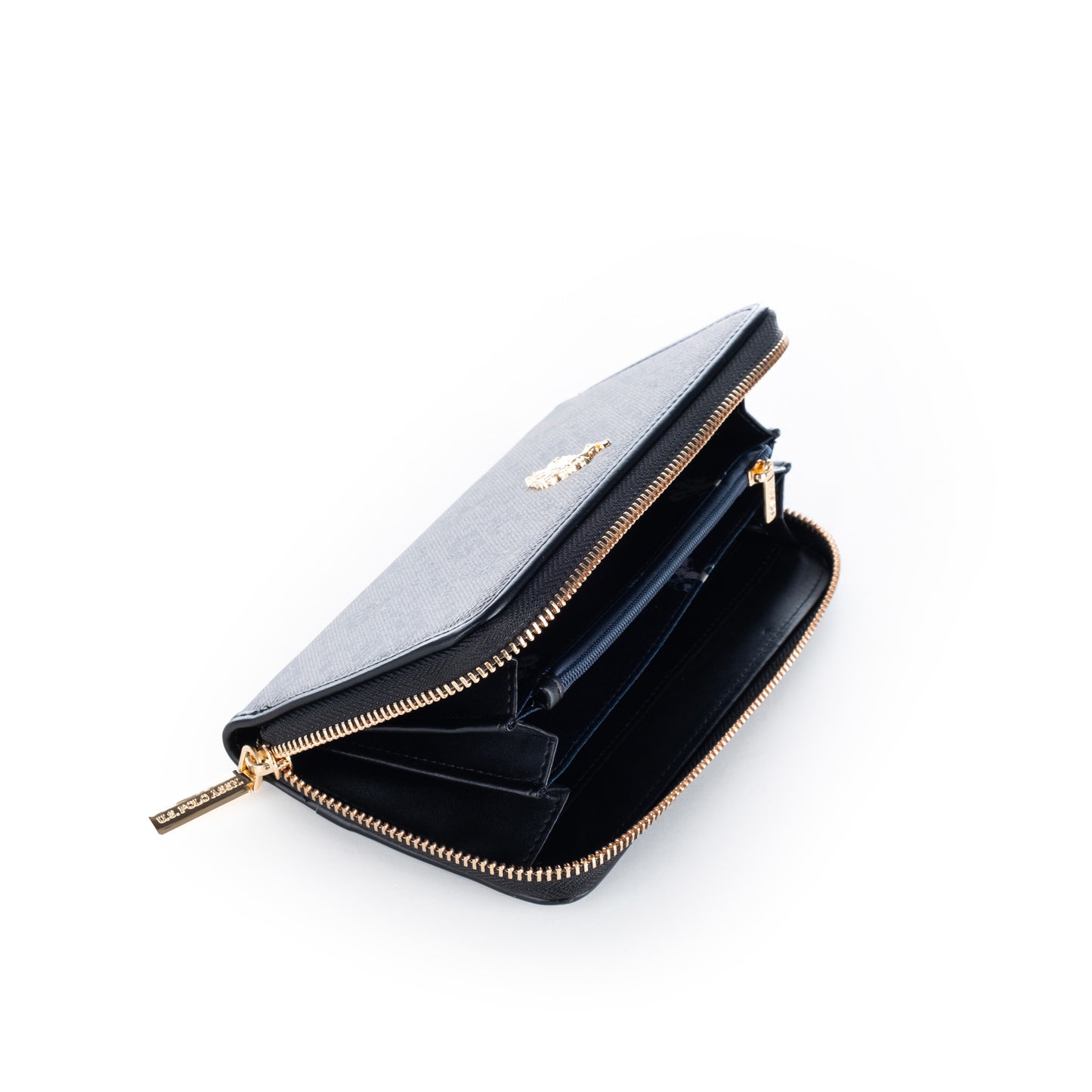 Porta Moedas Mulher US Polo Cinza com Logo Dourado