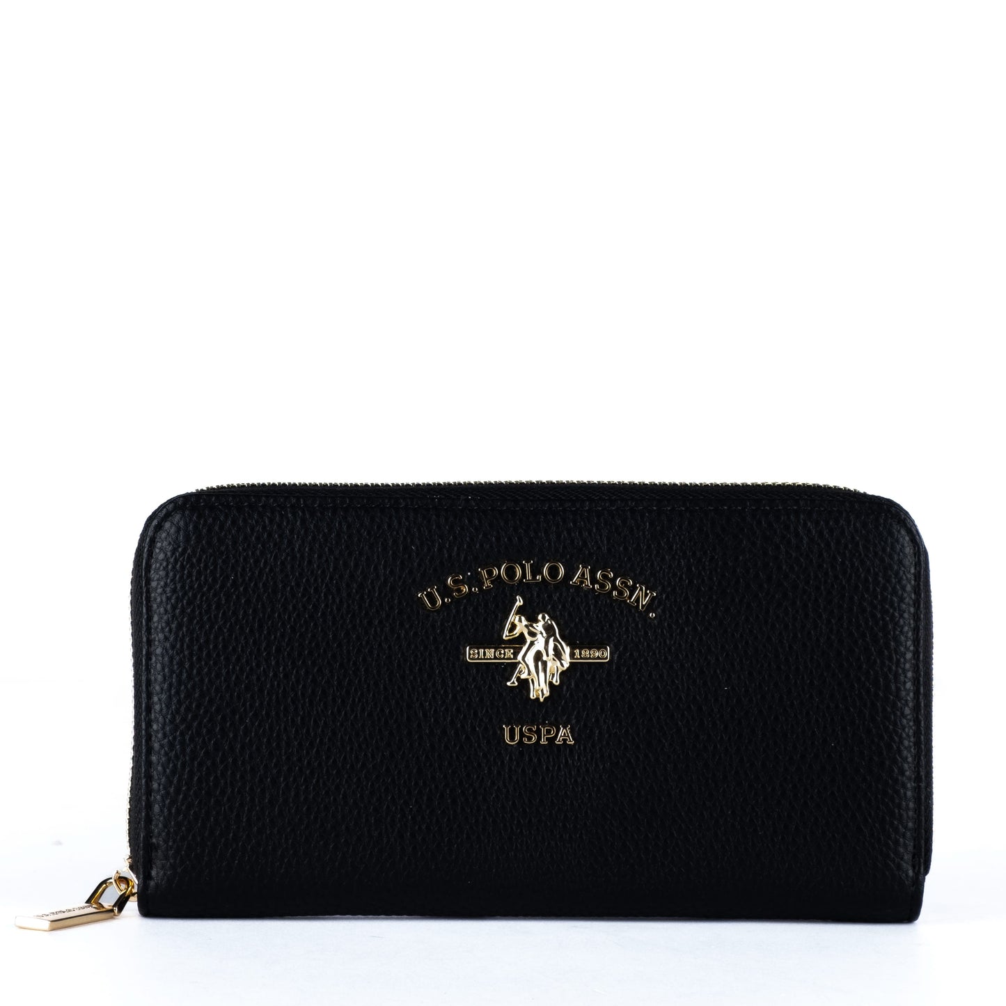 Mulher Porta-moedas US Polo Preto com Logotipo Dourado