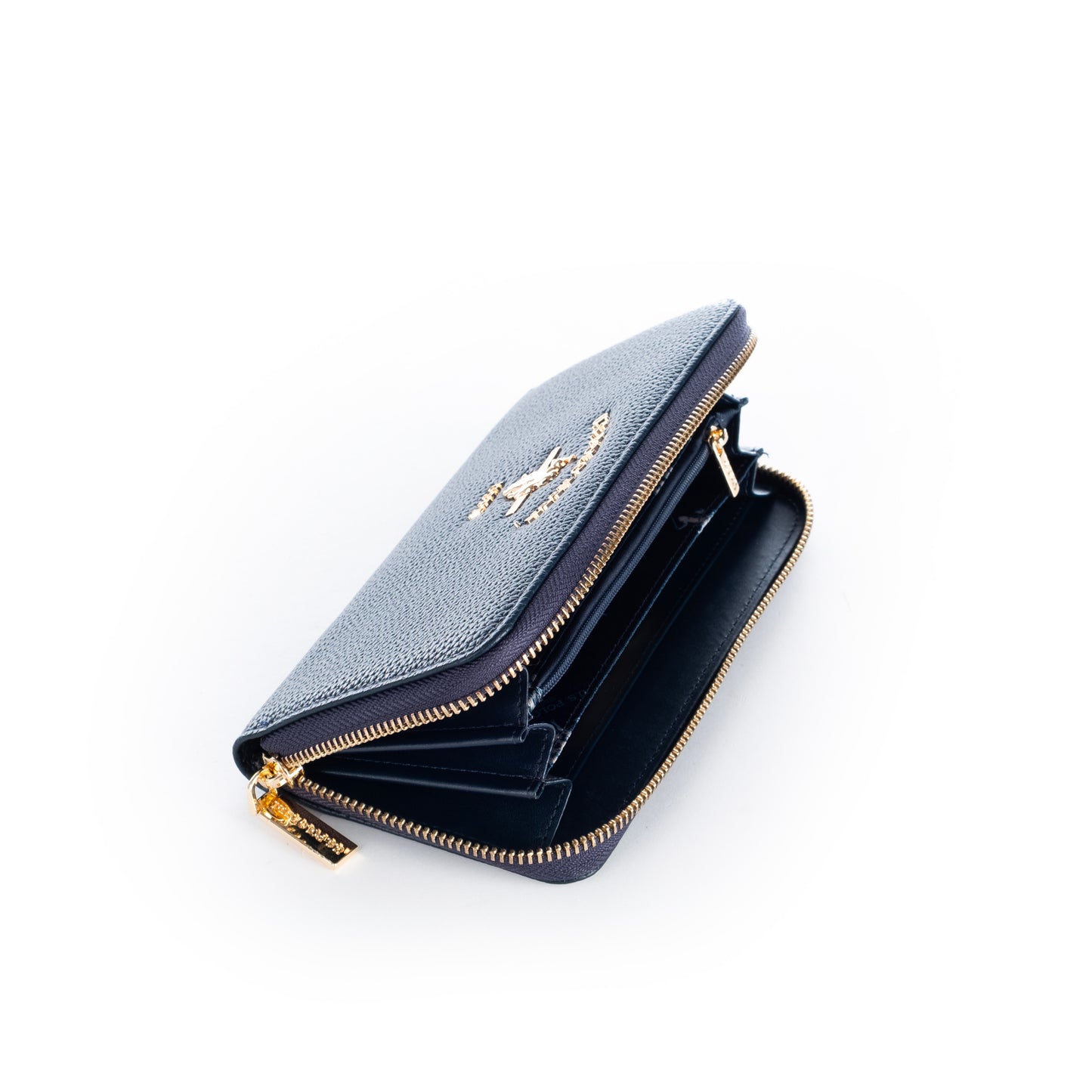 Porta Moedas Mulher Us Polo Azul Escuro com Logotipo Dourado