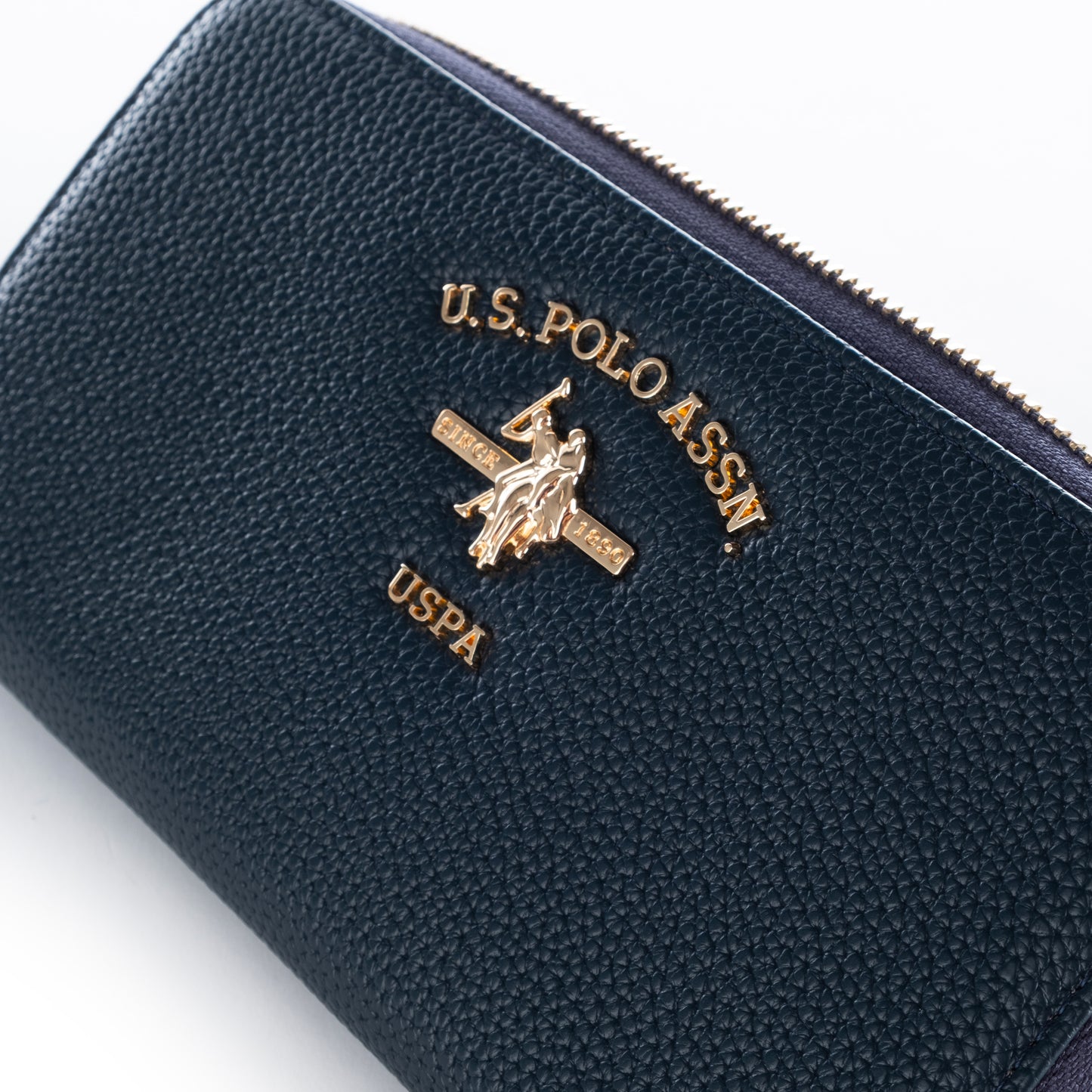 Porta Moedas Mulher Us Polo Azul Escuro com Logotipo Dourado