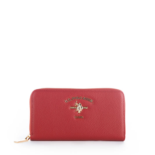 Porta Moedas Mulher Us Polo Vermelho com Logotipo Dourado