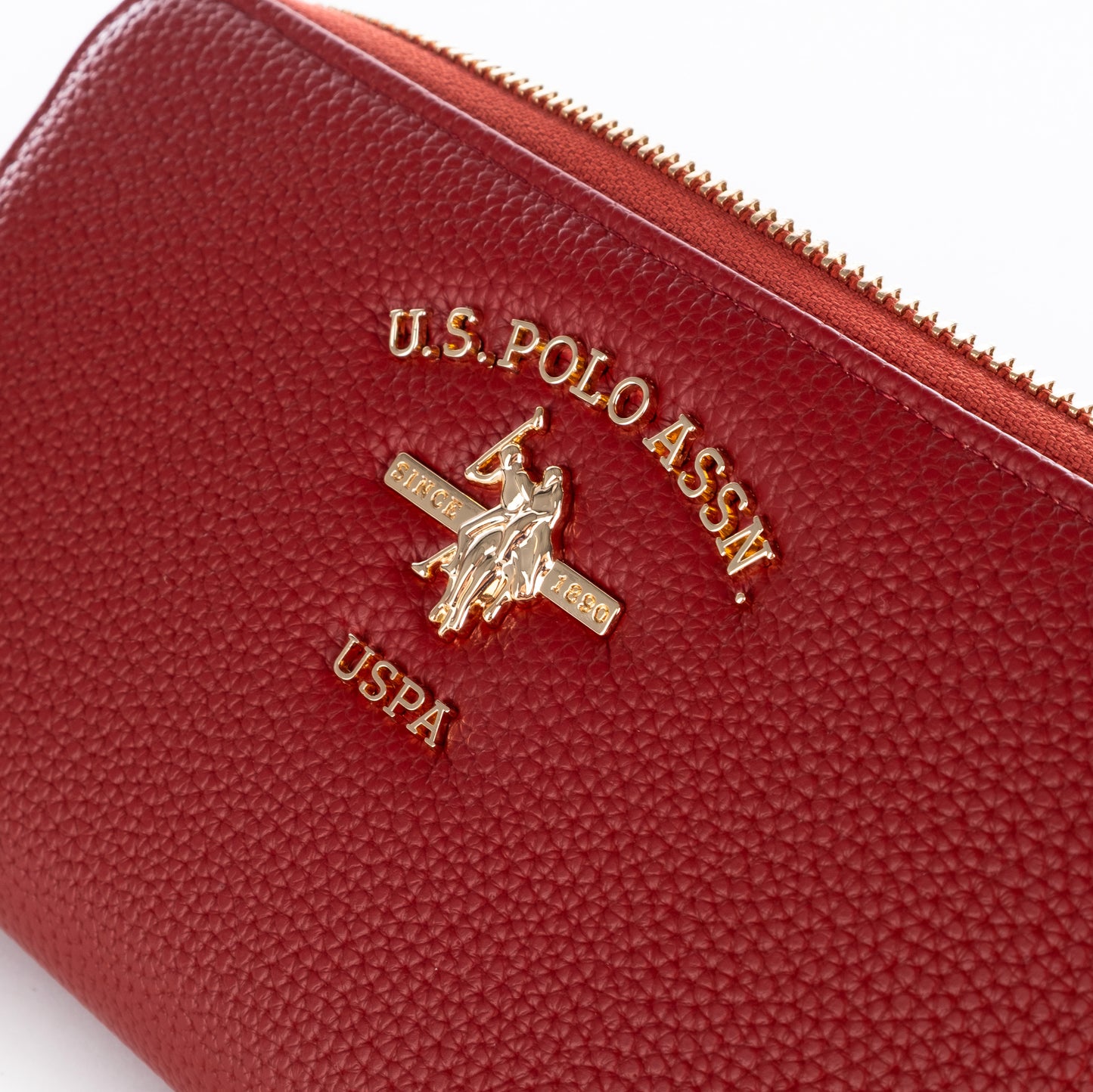 Porta Moedas Mulher Us Polo Vermelho com Logotipo Dourado