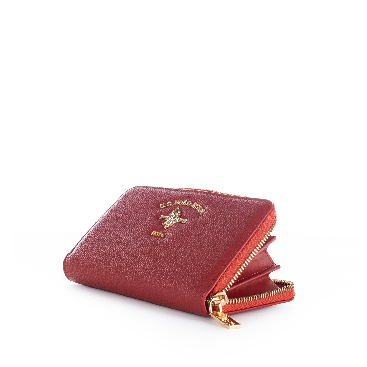 Porta Moedas Mulher Us Polo Vermelho com Logotipo Dourado