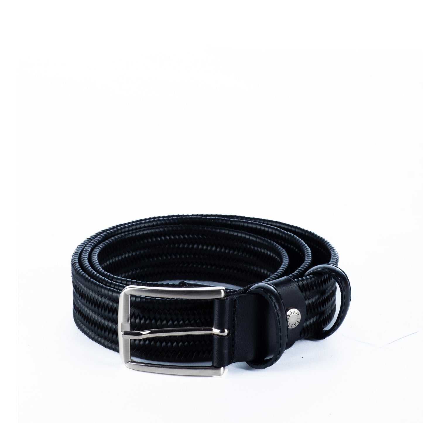 Cinto Homem Yes Zee Preto com Textura Entrançada e Fivela Metálica