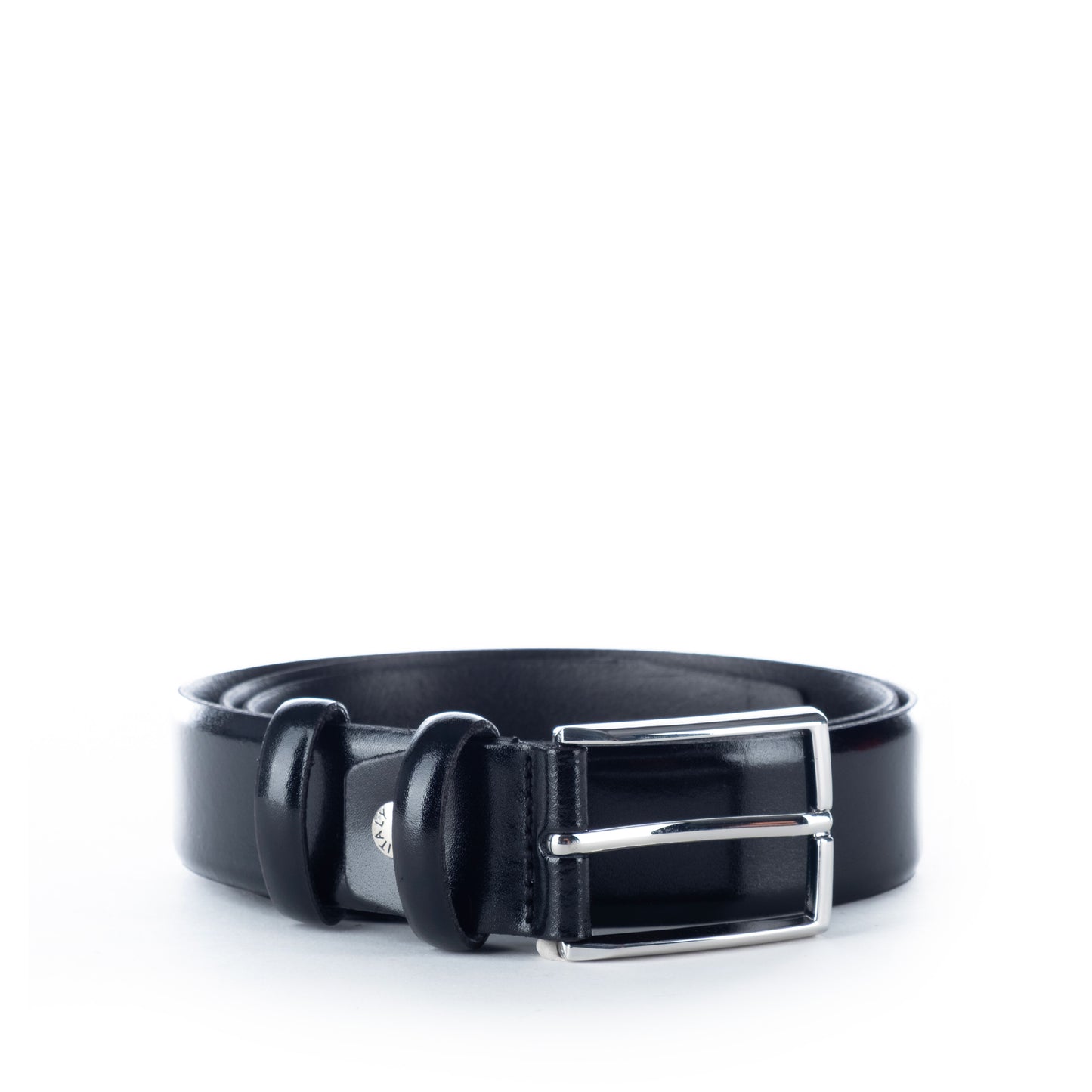 Homem Cinto de Couro Preto Yes Zee com Fivela Prateada