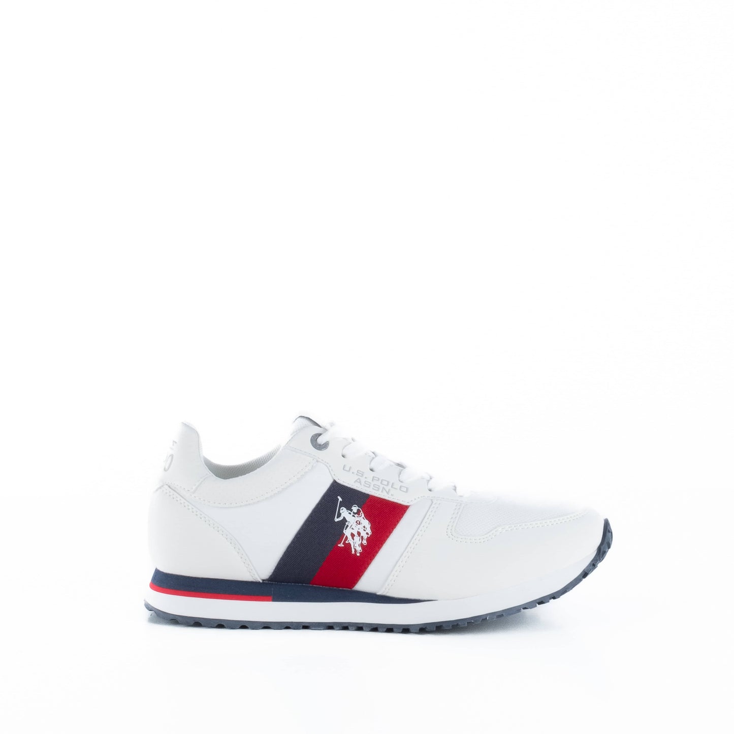 Ténis Homem US Polo Branco com Detalhes em Azul e Vermelho