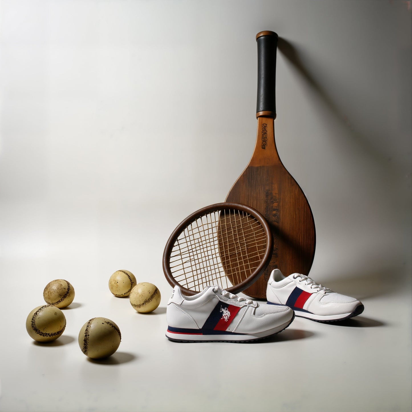 Ténis Homem US Polo Branco com Detalhes em Azul e Vermelho